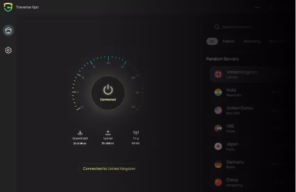 Traverse VPN Windows quick connect screen