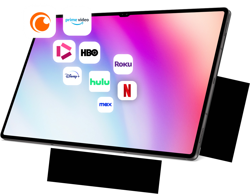 Streaming platforms on tablet